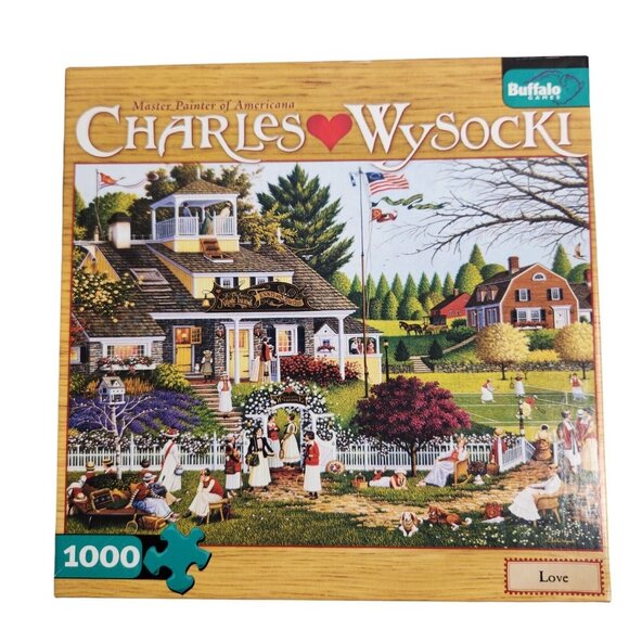 Charles Wysocki Puzzle Peppercricket Farms and Love 1000 Piece Puzzle Lot - Picture 3 of 6